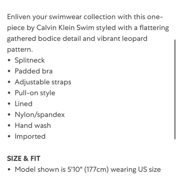 CALVIN KLEIN SWIM women’s bathingsuit 
Animal-Print One-Piece Swimsuit yellow 12 - Picture 2 of 10